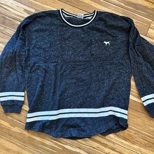 Victoria's Secret Black Crew Neck Sweater Soft Knit Long Sleeves